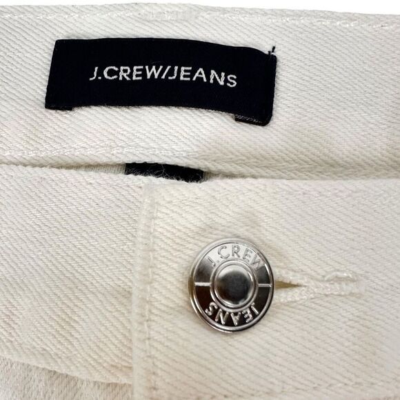 J Crew Denim Mini Skirt Frayed Raw Hem Distressed Size 31 White - Picture 4 of 9